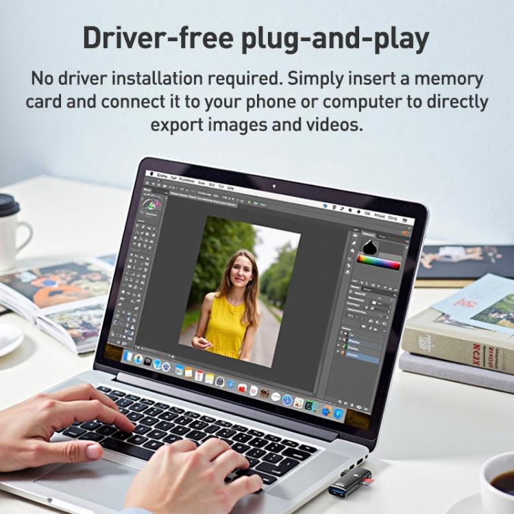 ADS-621 Type-C Male to TF Card Reader USB3.0 Female OTG Adapter(Black) - U Disk & Card Reader by buy2fix | Online Shopping UK | buy2fix