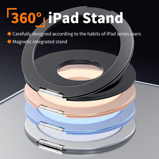 Aluminum Alloy Strong Magnet 360 Rotating Tablet Stand(Silver) - Desktop Holder by buy2fix | Online Shopping UK | buy2fix