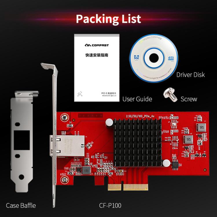 COMFAST CF-P100 10G PCI-E Network Card - USB Network Adapter by COMFAST | Online Shopping UK | buy2fix