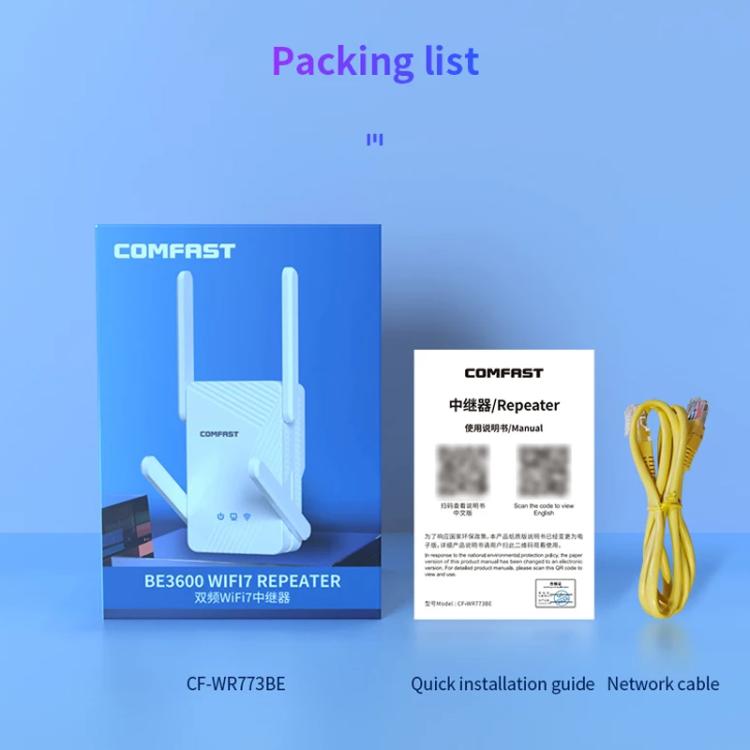 COMFAST CF-WR773BE 3570Mbps WiFi7 Signal Extender Dual Band Gigabit Wireless Repeater, Plug:UK Plug(White) - Broadband Amplifiers by COMFAST | Online Shopping UK | buy2fix