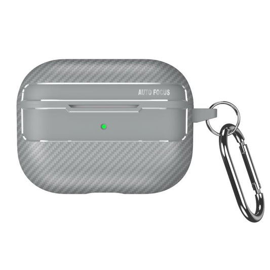 For AirPods Pro 3 Carbon Fiber Texture Bluetooth Earphone Protective Case(Grey) - For AirPods Pro 3 by buy2fix | Online Shopping UK | buy2fix