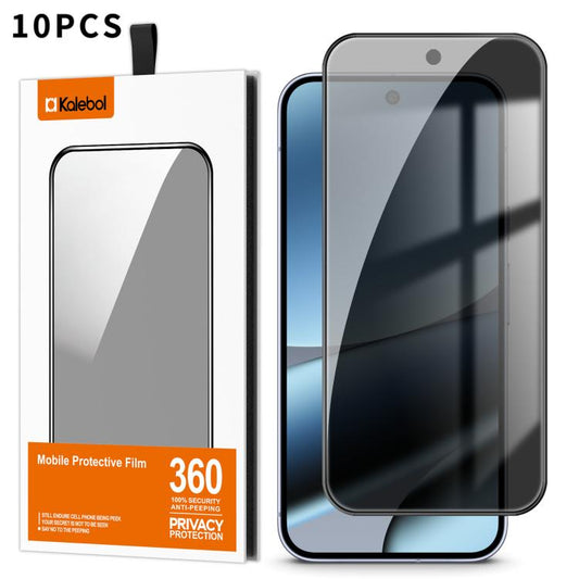 For Google Pixel 10 Pro XL 10pcs Kalebol High-Aluminum Screen-Printed Full-Coverage Black-Border Privacy Tempered Glass Film - Google Tempered Glass by Kalebol | Online Shopping UK | buy2fix