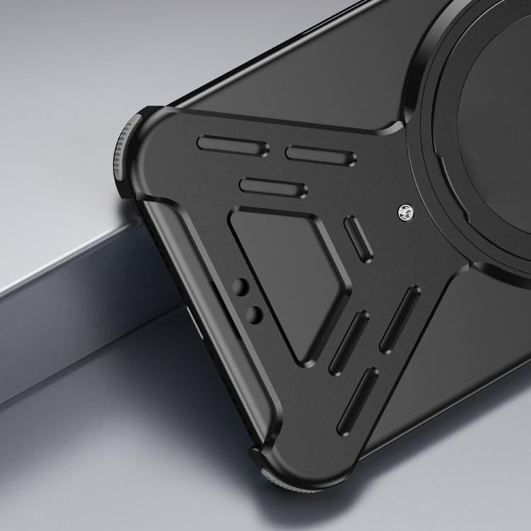 For iPhone 17 Pro Armor 360 Holder Frameless Alloy MagSafe Phone Case(Orange) - iPhone 17 Pro Cases by buy2fix | Online Shopping UK | buy2fix