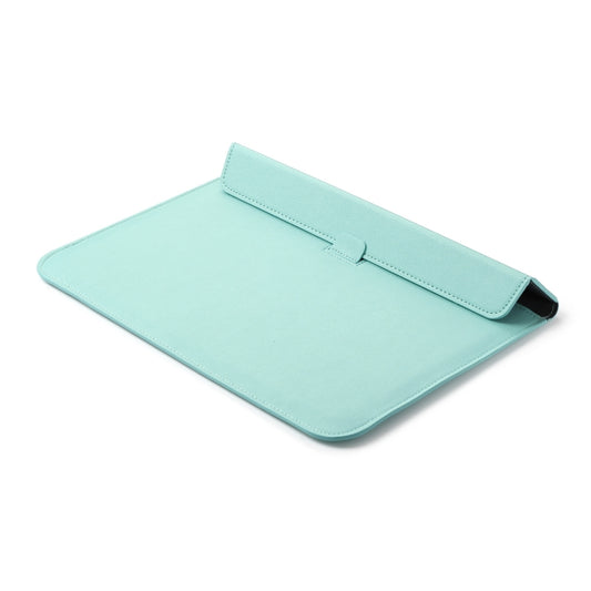 PU Leather Ultra-thin Envelope Bag Laptop Bag for MacBook Air / Pro 15 inch, with Stand Function(Mint Green) by buy2fix