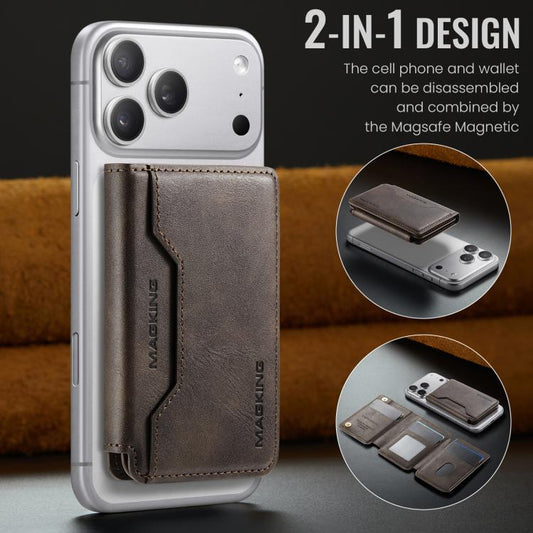 MAGKING K3 Pro Series MagSafe RFID Card Bag(Coffee) - Adhesive Card Holders by MAGKING | Online Shopping UK | buy2fix