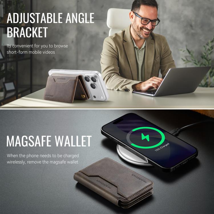 MAGKING K3 Pro Series MagSafe RFID Card Bag(Coffee) - Adhesive Card Holders by MAGKING | Online Shopping UK | buy2fix