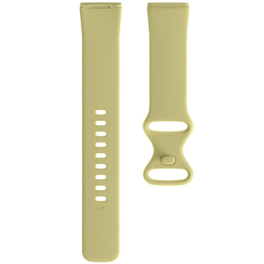 For Fitbit Versa 4 / Versa 3 / Sense 2 / Sense Silicone Watch Band, Size: L(Creamy Yellow) by buy2fix