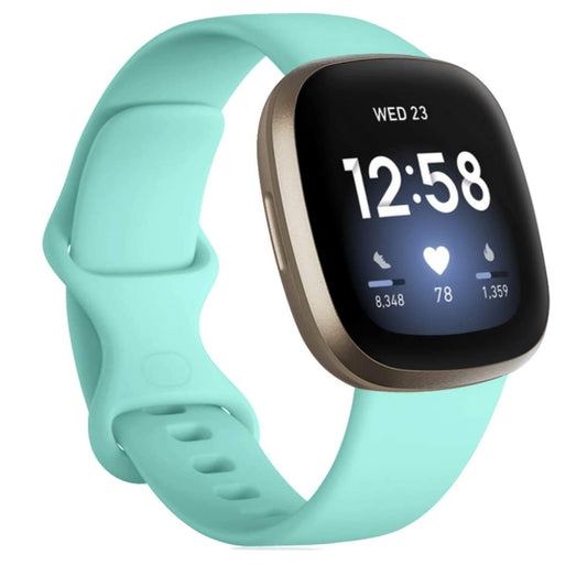 For Fitbit Versa 4 / Versa 3 / Sense 2 / Sense Silicone Watch Band, Size: L(Mint Green) by buy2fix