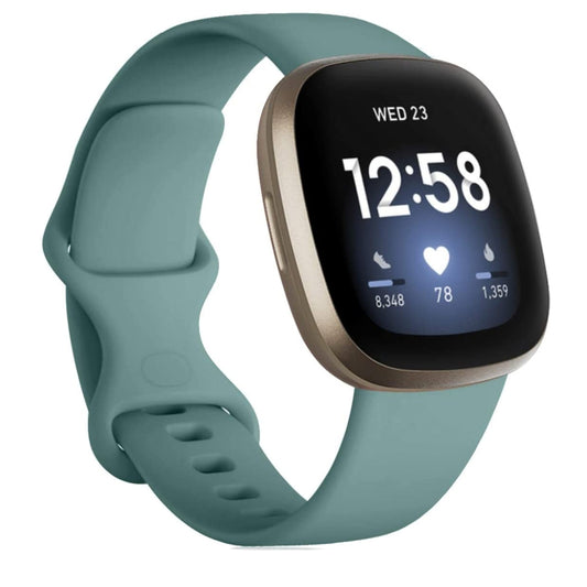 For Fitbit Versa 4 / Versa 3 / Sense 2 / Sense Silicone Watch Band, Size: L(Pine Needle Green) by buy2fix