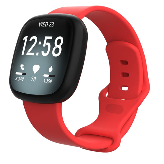 For Fitbit Versa 4 / Versa 3 / Sense 2 / Sense Silicone Watch Band, Size: L(Red) by buy2fix