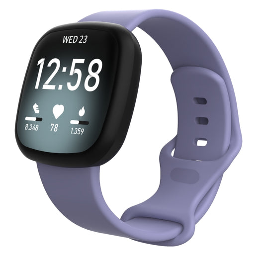 For Fitbit Versa 4 / Versa 3 / Sense 2 / Sense Silicone Watch Band, Size: L(Purple) by buy2fix