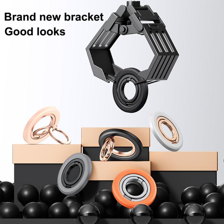 360 Degree Rotation Double Ring Magnetic MagSafe Phone Holder(Black Gold) - Ring Holder by buy2fix | Online Shopping UK | buy2fix
