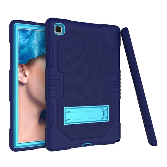 For Samsung Galaxy Tab A7 10.4 (2020) T500 / T505 Contrast Color Robot Shockproof Silicon + PC Protective Case with Holder & Pen Slot(Navy Blue) - Other Galaxy Tab PC by buy2fix | Online Shopping UK | buy2fix