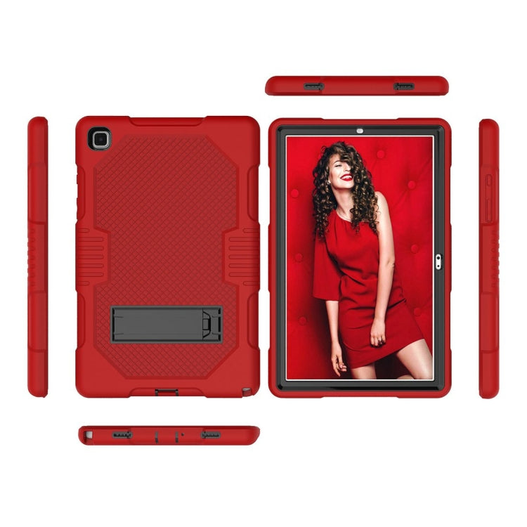 For Samsung Galaxy Tab A7 10.4 (2020) T500 / T505 Contrast Color Robot Shockproof Silicon + PC Protective Case with Holder & Pen Slot(Red Black) - Other Galaxy Tab PC by buy2fix | Online Shopping UK | buy2fix