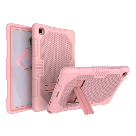 For Samsung Galaxy Tab A7 10.4 (2020) T500 / T505 Contrast Color Robot Shockproof Silicon + PC Protective Case with Holder & Pen Slot(Rose Gold) - Other Galaxy Tab PC by buy2fix | Online Shopping UK | buy2fix