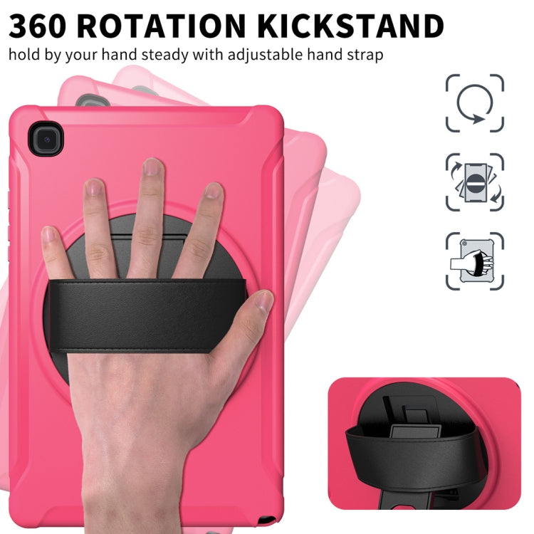For Samsung Galaxy Tab A7 10.4 (2020) 360 Degree Rotation PC + TPU Protective Case with Holder & Hand Strap(Rose Red) - Other Galaxy Tab PC by buy2fix | Online Shopping UK | buy2fix