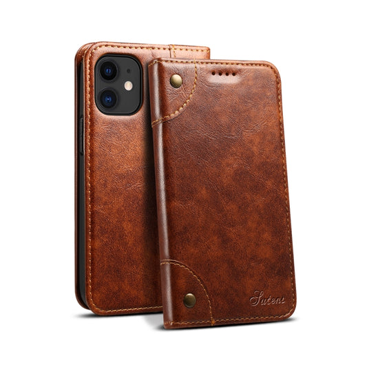 For iPhone 12 mini Baroque Simple Horizontal Flip Leather Case with Holder & Card Slots & Wallet (Light Brown) - iPhone 12 mini Cases by buy2fix | Online Shopping UK | buy2fix
