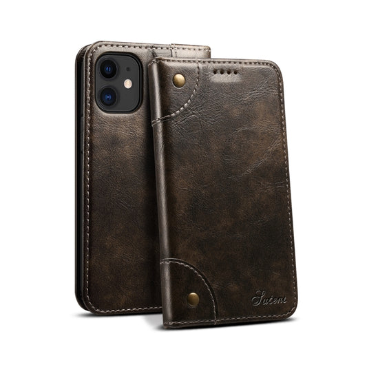 For iPhone 12 / 12 Pro Baroque Simple Horizontal Flip Leather Case with Holder & Card Slots & Wallet(Black) - iPhone 12 / 12 Pro Cases by buy2fix | Online Shopping UK | buy2fix
