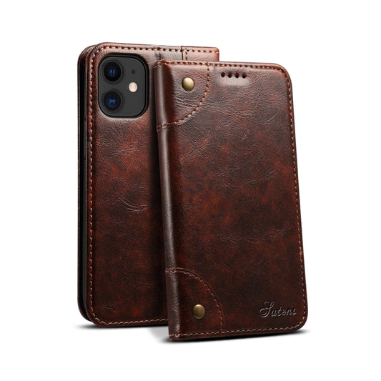 For iPhone 12 / 12 Pro Baroque Simple Horizontal Flip Leather Case with Holder & Card Slots & Wallet(Dark Brown) - iPhone 12 / 12 Pro Cases by buy2fix | Online Shopping UK | buy2fix