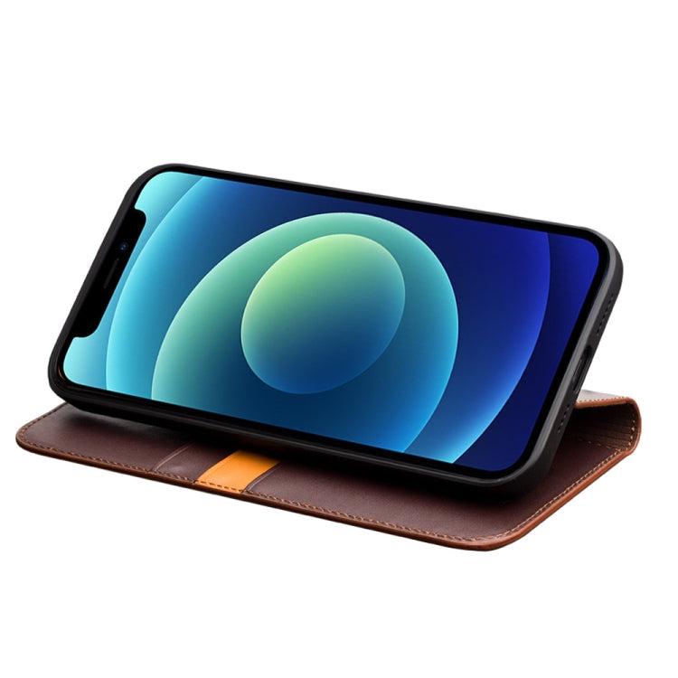 For iPhone 12 / 12 Pro QIALINO Business Horizontal Flip Leather Case with Holder & Card Slots & Wallet(Brown) by QIALINO