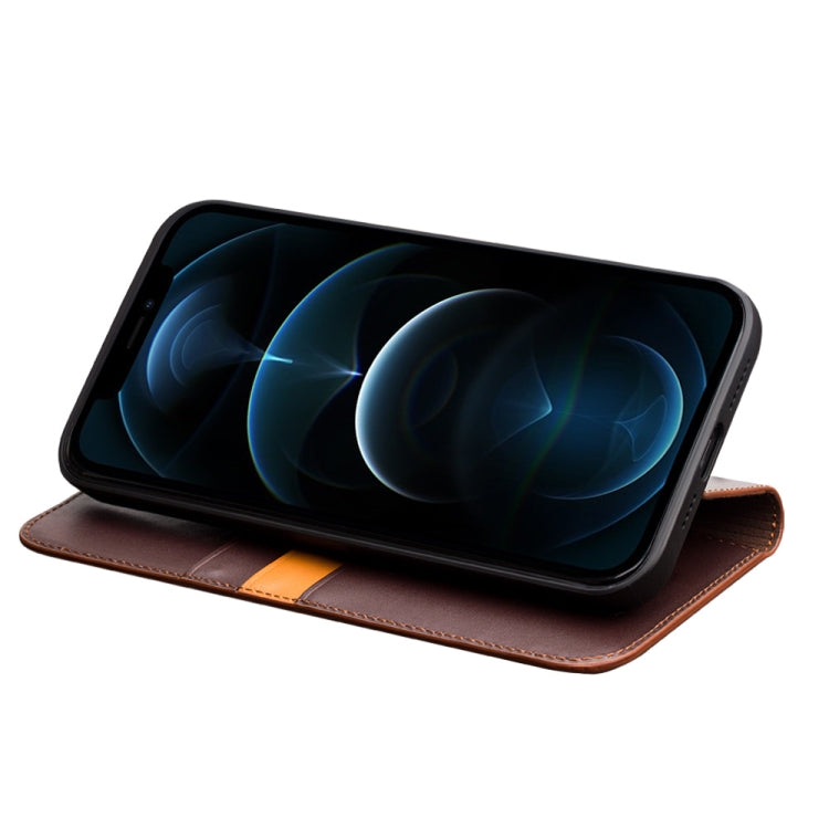 For iPhone 12 Pro Max QIALINO Business Horizontal Flip Leather Case with Holder & Card Slots & Wallet(Brown) by QIALINO