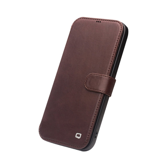 For iPhone 12 mini QIALINO Business Magnetic Horizontal Flip Leather Case with Card Slots & Wallet (Dark Brown) by QIALINO