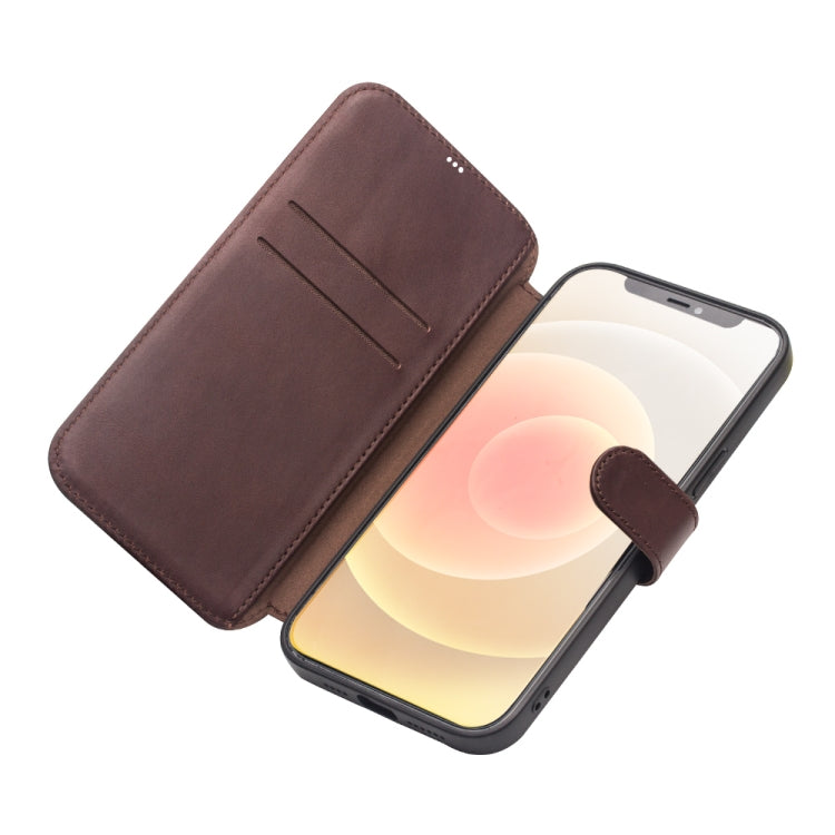 For iPhone 12 mini QIALINO Business Magnetic Horizontal Flip Leather Case with Card Slots & Wallet (Dark Brown) by QIALINO