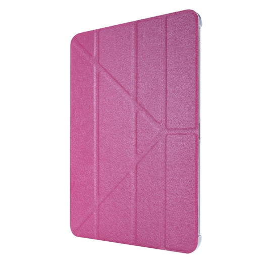 Silk Texture Horizontal Deformation Flip Leather Case with Three-folding Holder For iPad Air 11 2024 / Air 2022 / 2020 10.9(Rose Red) by buy2fix