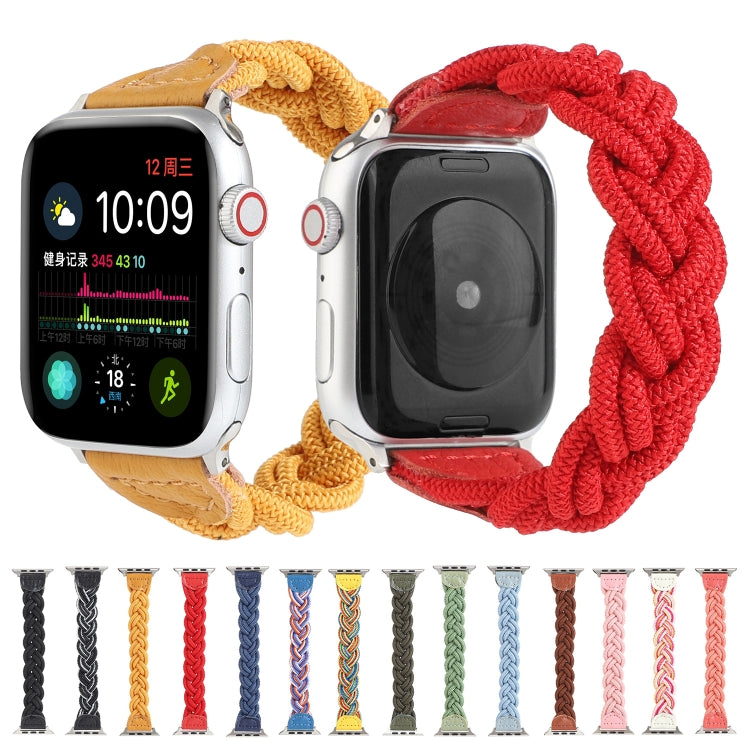 Elastic Woven Watch Band For Apple Watch Ultra 49mm&Watch Ultra 2 49mm / Series 9&8&7 45mm / SE 3&SE 2&6&SE&5&4 44mm / 3&2&1 42mm, Length:120mm(Pink) by buy2fix