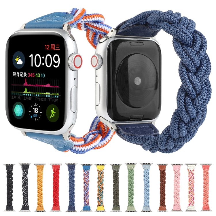 Elastic Woven Watch Band For Apple Watch Ultra 49mm&Watch Ultra 2 49mm / Series 9&8&7 45mm / SE 3&SE 2&6&SE&5&4 44mm / 3&2&1 42mm, Length:130mm(Sky Blue) by buy2fix