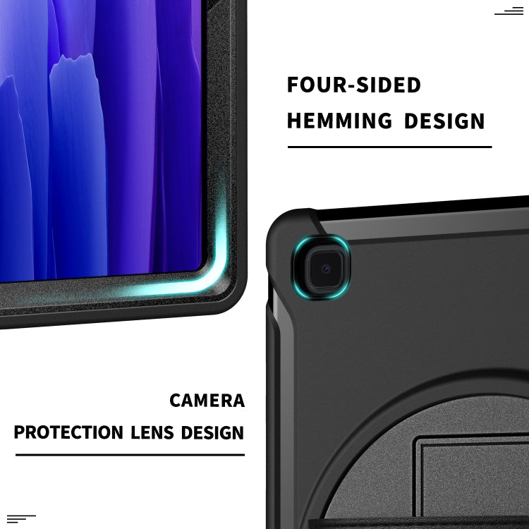 For Samsung Galaxy Tab A7 (2020) T500/T505 360 Degree Rotation PC + TPU Protective Case with Holder & Hand-strap & Pen Slot(Black) - Other Galaxy Tab PC by buy2fix | Online Shopping UK | buy2fix