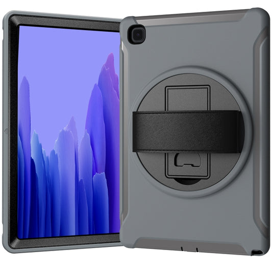 For Samsung Galaxy Tab A7 (2020) T500/T505 360 Degree Rotation PC + TPU Protective Case with Holder & Hand-strap & Pen Slot(Grey) - Other Galaxy Tab PC by buy2fix | Online Shopping UK | buy2fix