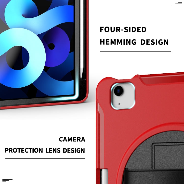 For iPad Air 2022 / 2020 10.9 360 Degree Rotation PC + TPU Protective Case with Holder & Hand-strap & Pen Slot(Red) - iPad Air (2022) / (2020) 10.9 Cases by buy2fix | Online Shopping UK | buy2fix