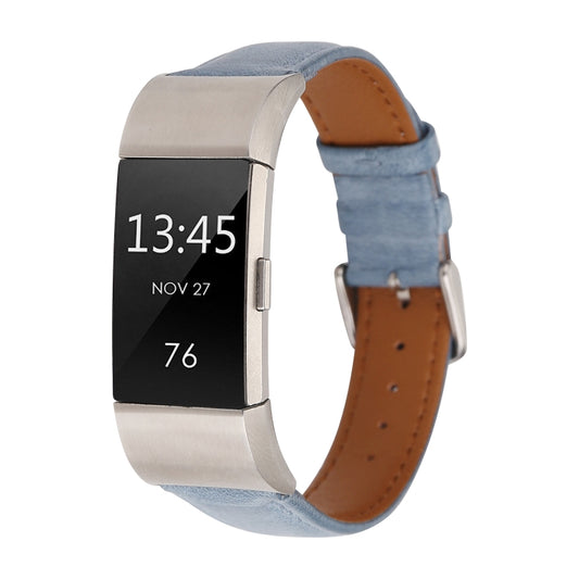 For Fitbit Charge 2 Fresh Style Leather Watch Band(Blue) by buy2fix