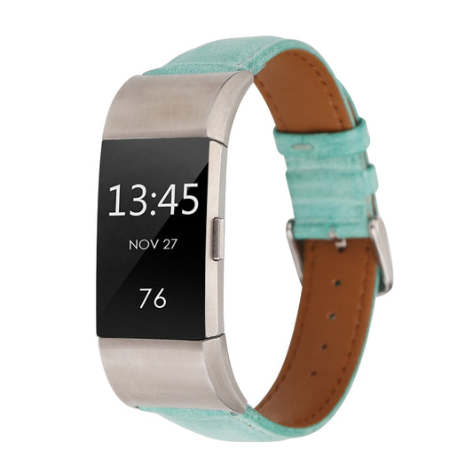 For Fitbit Charge 2 Fresh Style Leather Watch Band(Green) by buy2fix