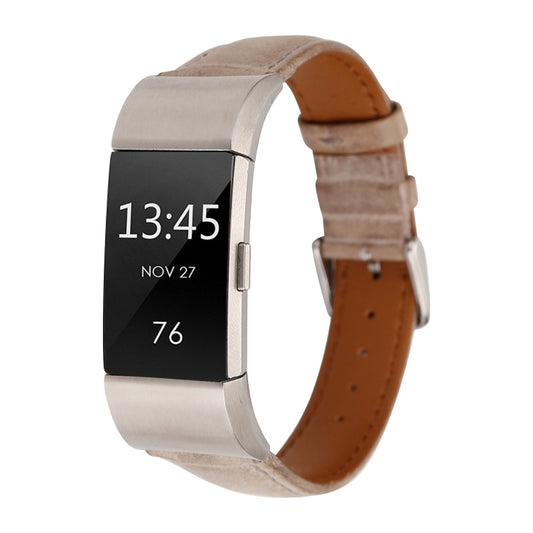 For Fitbit Charge 2 Fresh Style Leather Watch Band(Brown) by buy2fix
