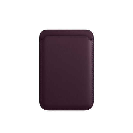 Leather Wallet Pouch Card Holder Magsafing Case for iPhone 17-12 Series (Dark Purple) by buy2fix