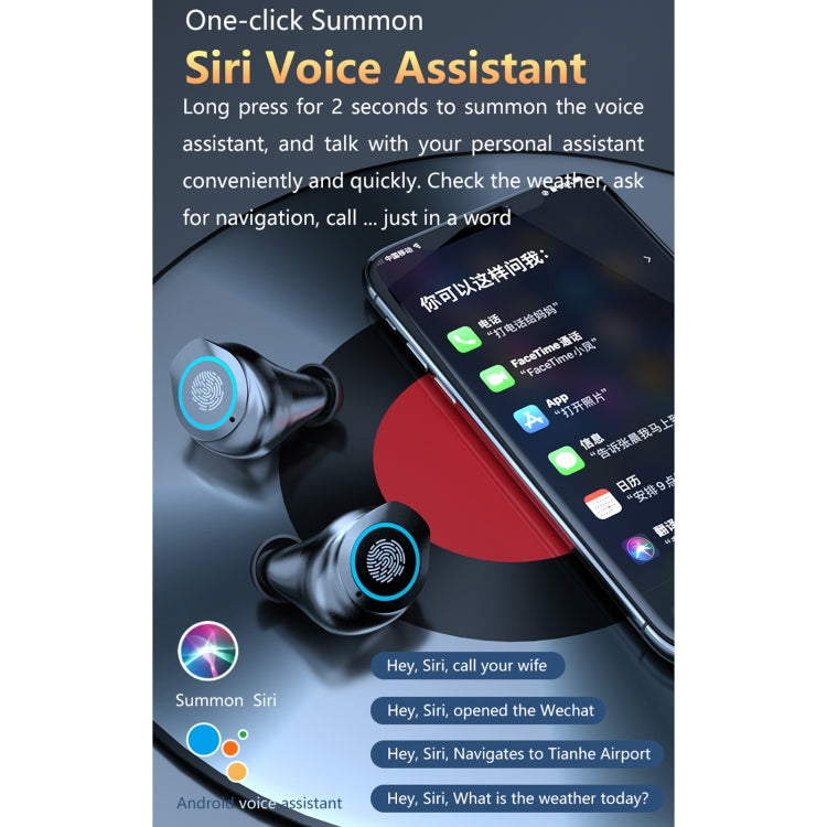 M17 Bluetooth 5.1 LED Display Screen Touch Waterproof Wireless Bluetooth Earphone with Charging Box - Bluetooth Earphone by buy2fix | Online Shopping UK | buy2fix
