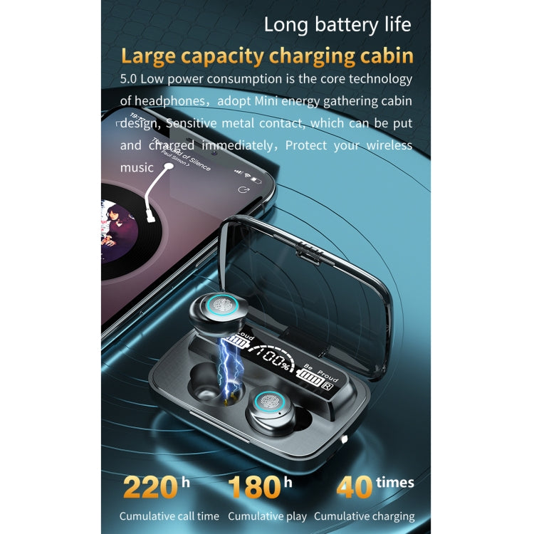 M17 Bluetooth 5.1 LED Display Screen Touch Waterproof Wireless Bluetooth Earphone with Charging Box - Bluetooth Earphone by buy2fix | Online Shopping UK | buy2fix