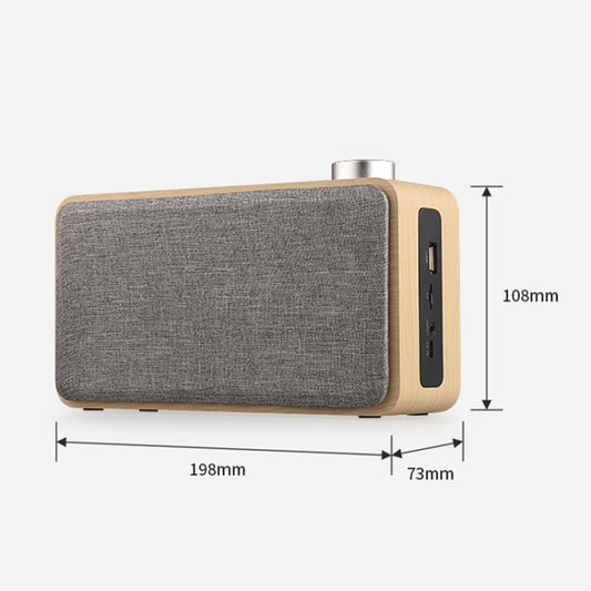 W5A Subwoofer Fabric Wooden Touch Bluetooth Speaker, Support TF Card & U Disk & 3.5mm AUX(Walnut) - Desktop Speaker by buy2fix | Online Shopping UK | buy2fix