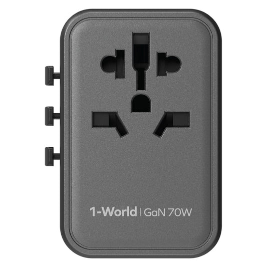 MOMAX 1-World UA8 PD 70W Fast Charger Power Adapter(Black) by MOMAX