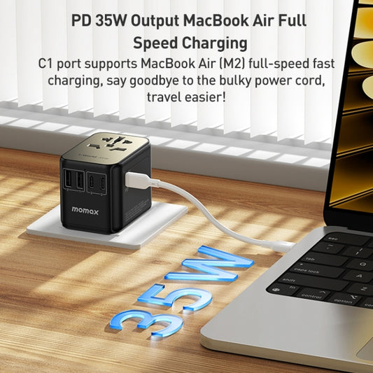 MOMAX 1-World UA9 PD 35W Fast Charger Power Adapter (Gold) by MOMAX