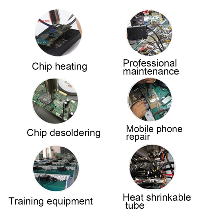 YIHUA 8786D 2 in 1 AC 220V LED Display Adjustable Temperature Hot Air Gun + Solder Station & Soldering Iron by buy2fix