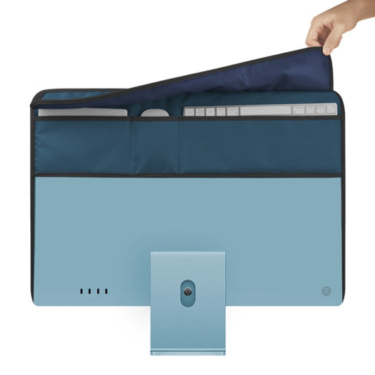 For 24 inch Apple iMac Portable Dustproof Cover Desktop Apple Computer LCD Monitor Cover with Storage Bag(Blue) by buy2fix
