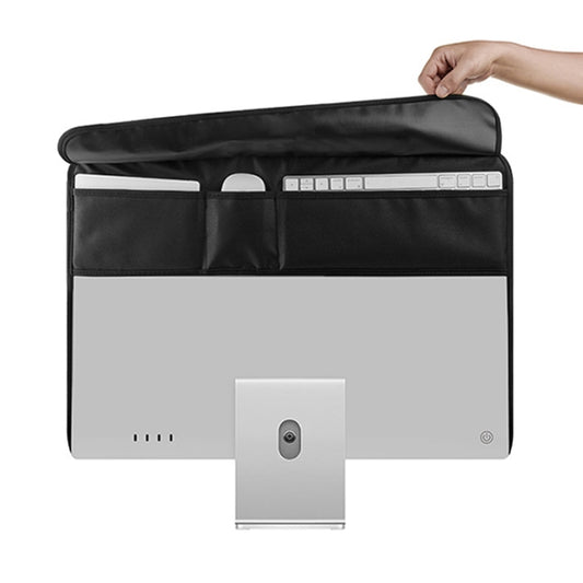 For 24 inch Apple iMac Portable Dustproof Cover Desktop Apple Computer LCD Monitor Cover with Storage Bag(Black) by buy2fix