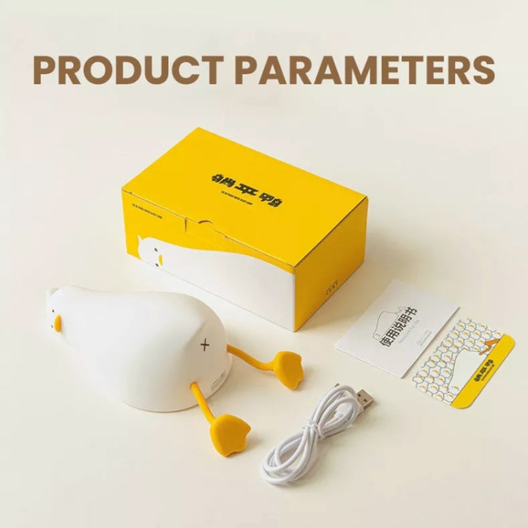 1W USB Charging LED Lie Flat Duck Silicone Touch Sensing Night Light by buy2fix