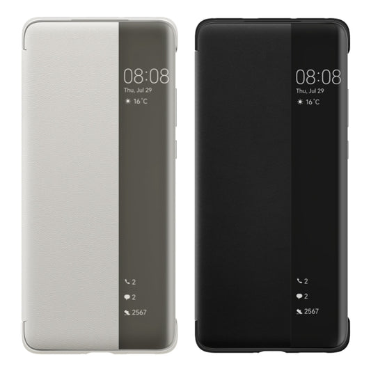 For Huawei P50 Pro Smart Display View Window Flip Leather Protective Case with Sleep / Wake-up Function(Grey) - Huawei Cases by Huawei | Online Shopping UK | buy2fix