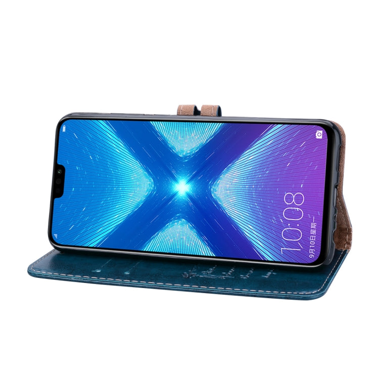 Business Style Oil Wax Texture Horizontal Flip Leather Case for Huawei Honor 8X, with Holder & Card Slots & Wallet(Blue) by buy2fix
