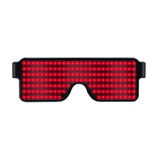 Night Club Bar Disco LED Light Emitting Glasses Festival Party USB Charging Shutter Dynamic Flash Glasses (Red) by buy2fix