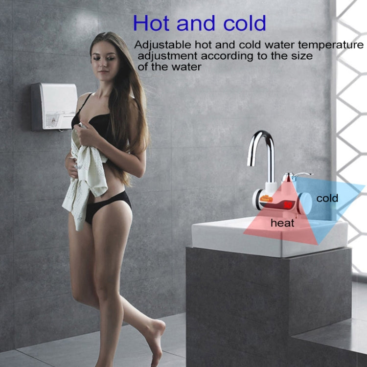 3s Fast Heat Electrothermal Rotatable Faucet Water Tap with Digital Display, 220V, Size: L by buy2fix